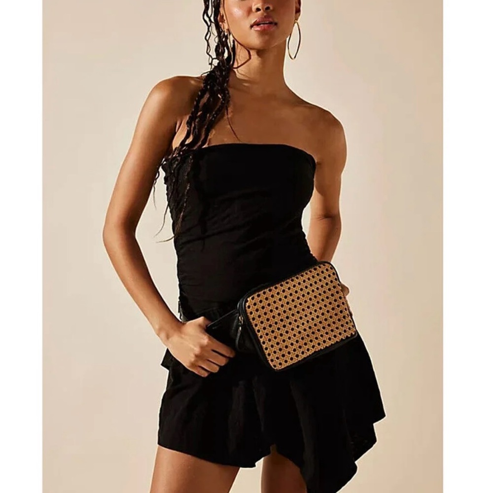 Free People- Convertible Mini Black Strapless Dress